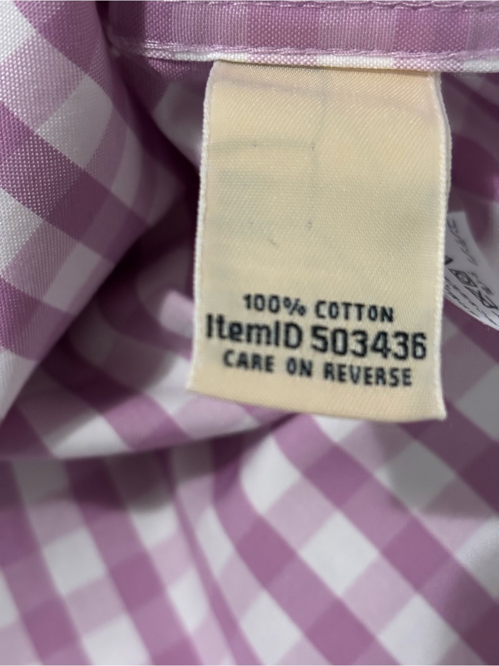 L.L.Bean Lavender & White Gingham Button-Up Shirt - Picture 4 of 5